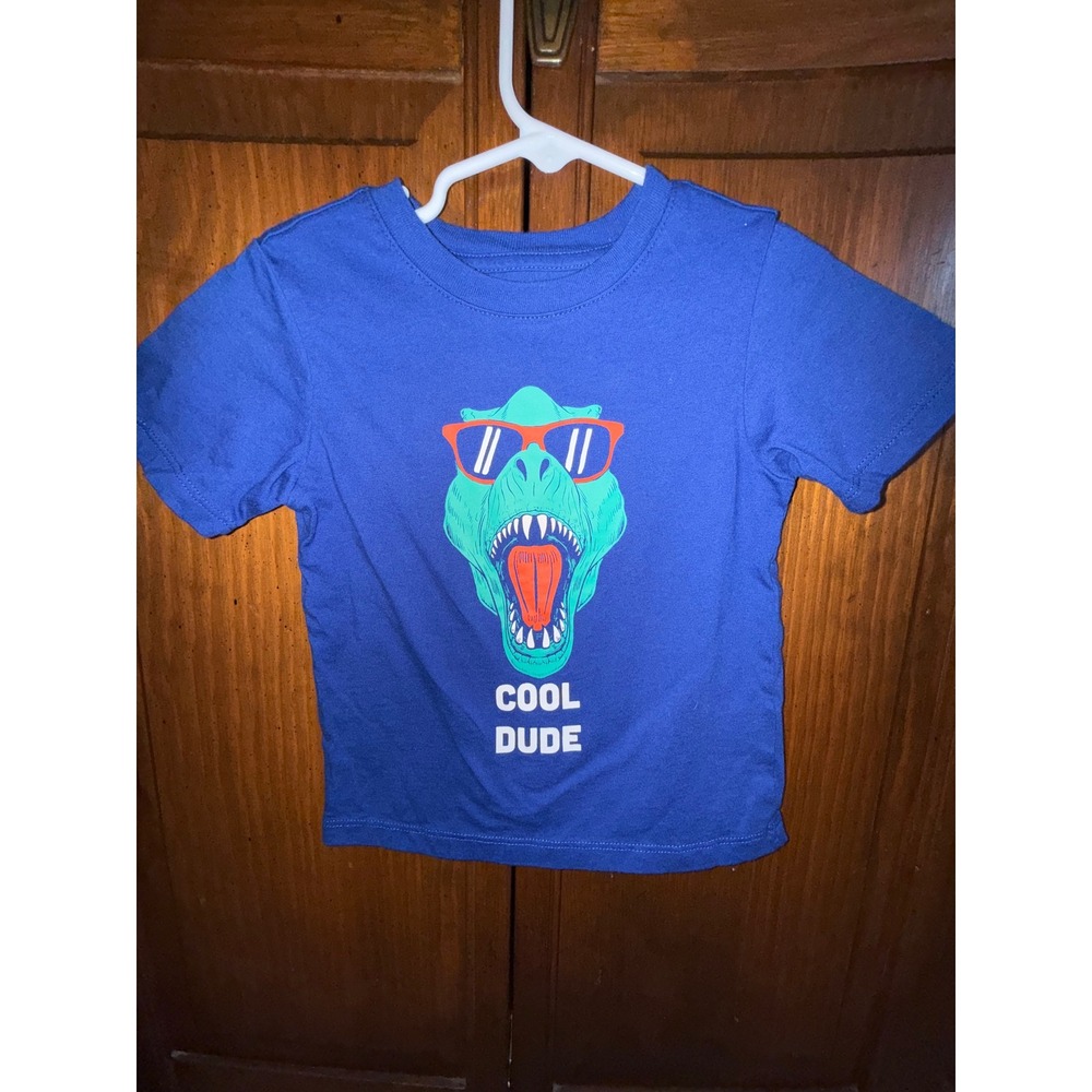 Maximus Rex Boys Blue Cool Dude T-Rex Dinosaur Graphic T-Shirt Size 3T